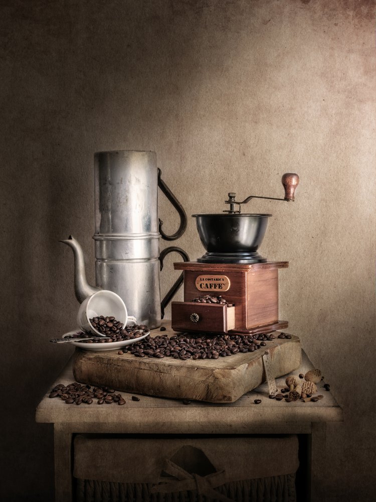 Vintage koffie-stilleven door Cristiano Giani