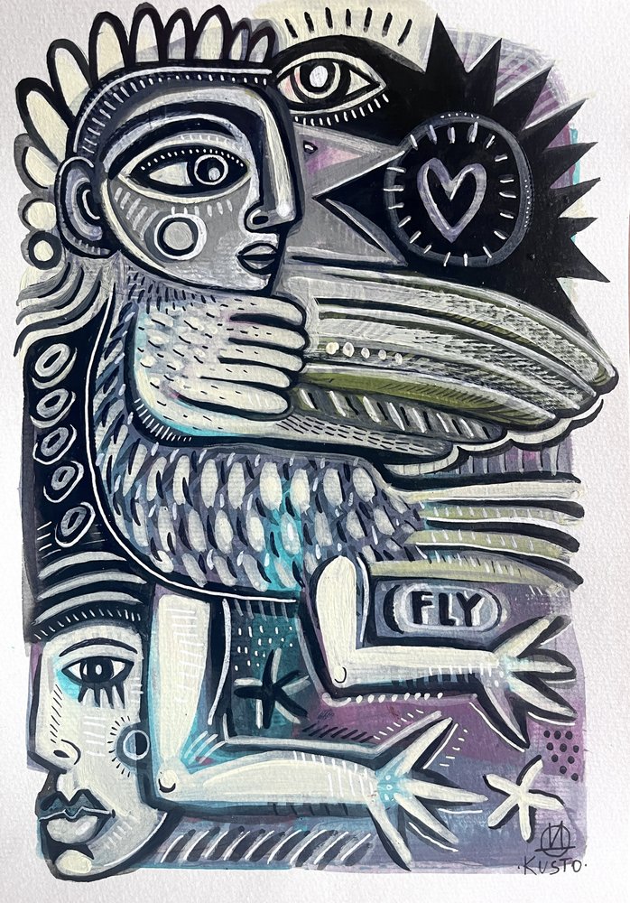 Abstracte vliegende figuur door Daia Kusto