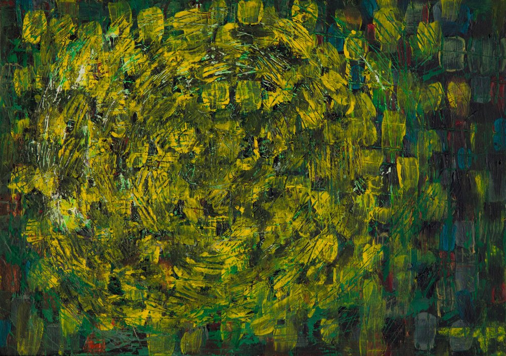 Levendig groen-geel abstract door Dale Hefer