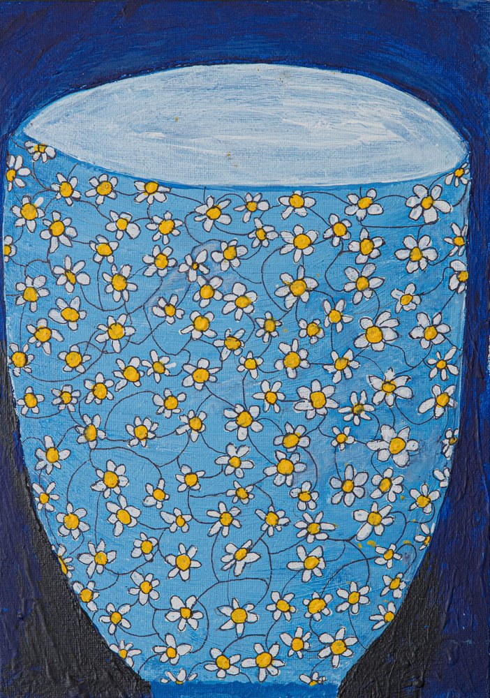 Blue Daisy-vaas door Dale Hefer & Family