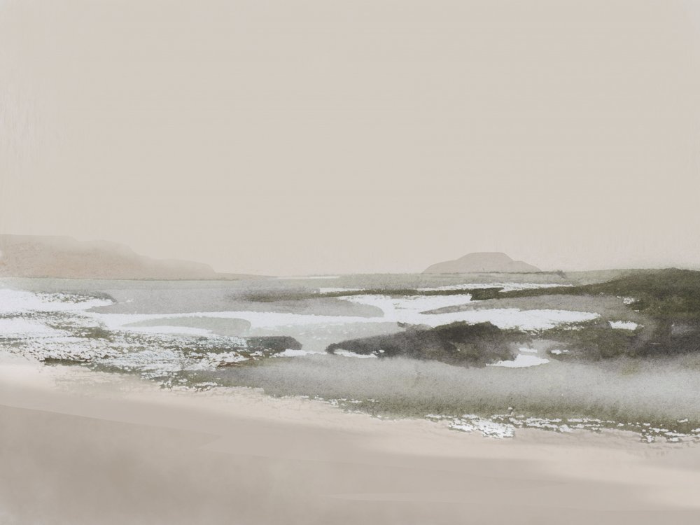Rustig strand door Dan Hobday