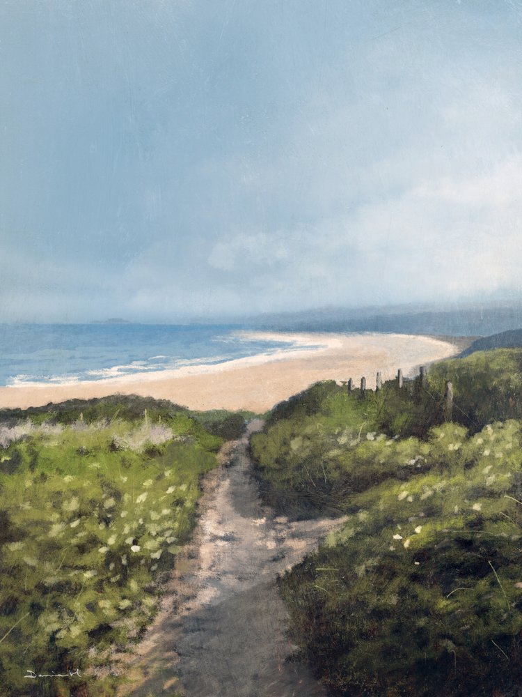 Het strand van Gwithian door Dan Hobday