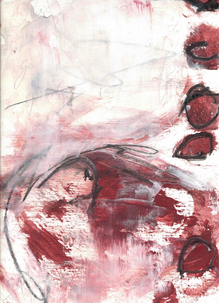 Dynamisch rood abstract door Deb Chaney