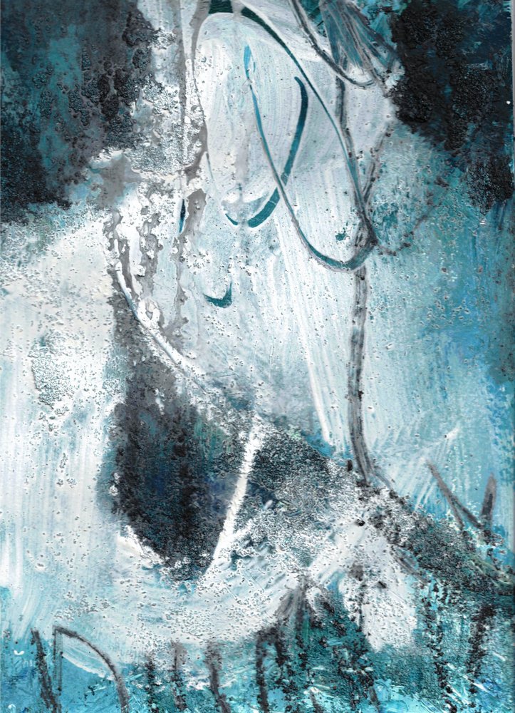 Misty Blue Abstract door Deb Chaney