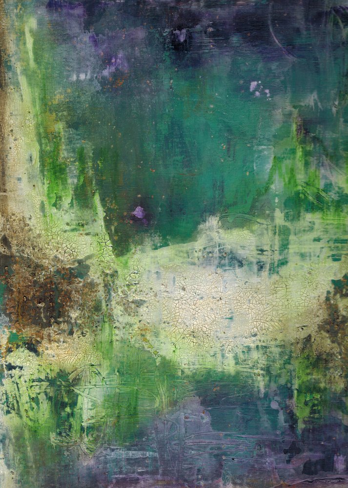 Groen abstract met textuur door Deb Chaney