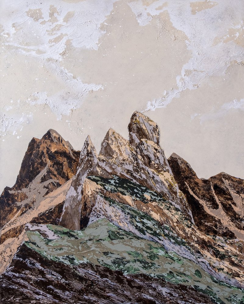 Berglandschap met een ruwe textuur door Denise Quah