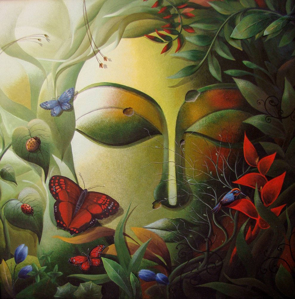De serene Boeddhanatuur door Dhananjoy Mukherjee