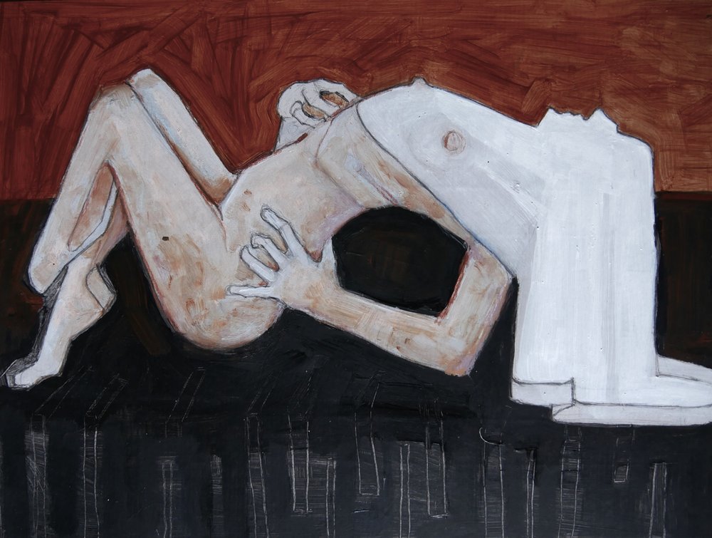 Abstract: Liggend naakt door Doris Schmitz