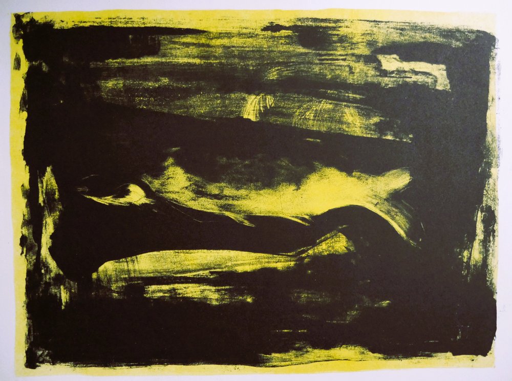 Vetgekleurd geel, donker, abstract door Doris Schmitz