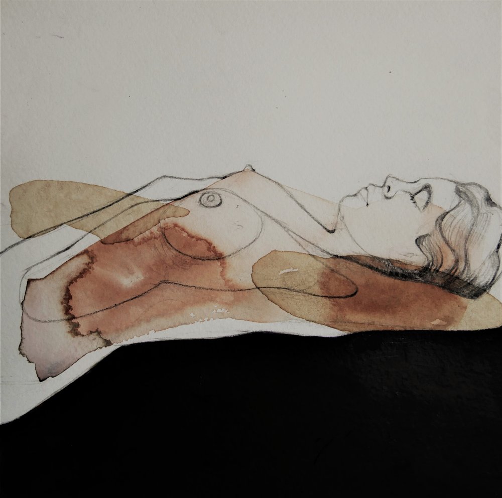 Rustig aquarelnaakt door Doris Schmitz