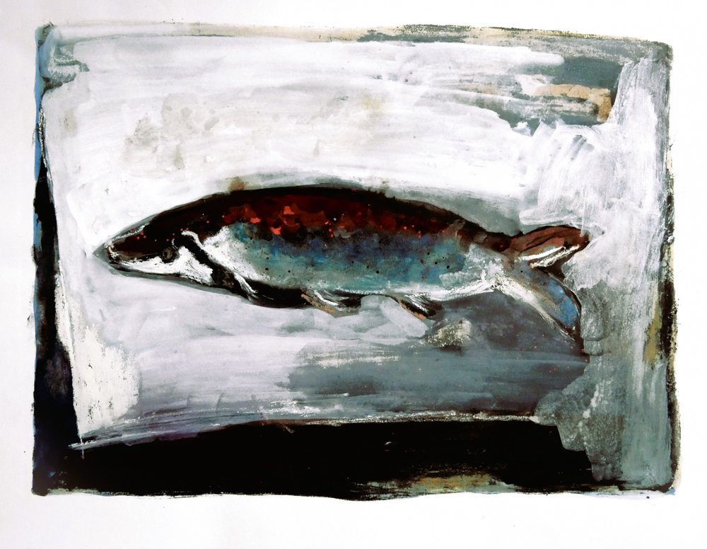 Vis uit donker water door Doris Schmitz
