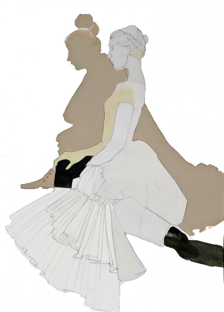 Elegant silhouet van een danseres door Doris Schmitz
