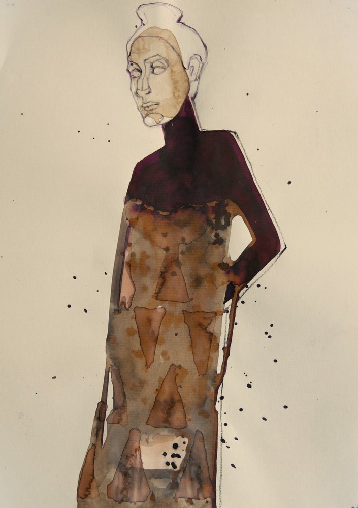 Elegante modeschets door Doris Schmitz