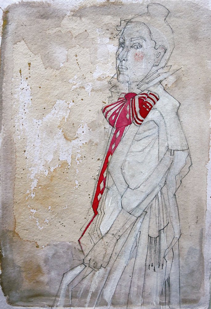 Elegant portret met rode strik door Doris Schmitz
