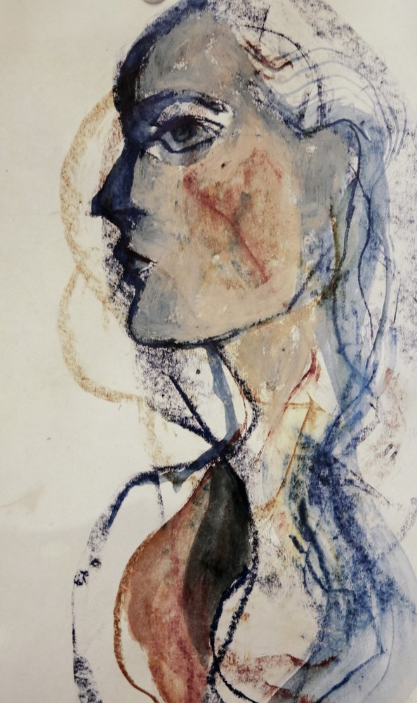 Expressief blauw profiel door Doris Schmitz