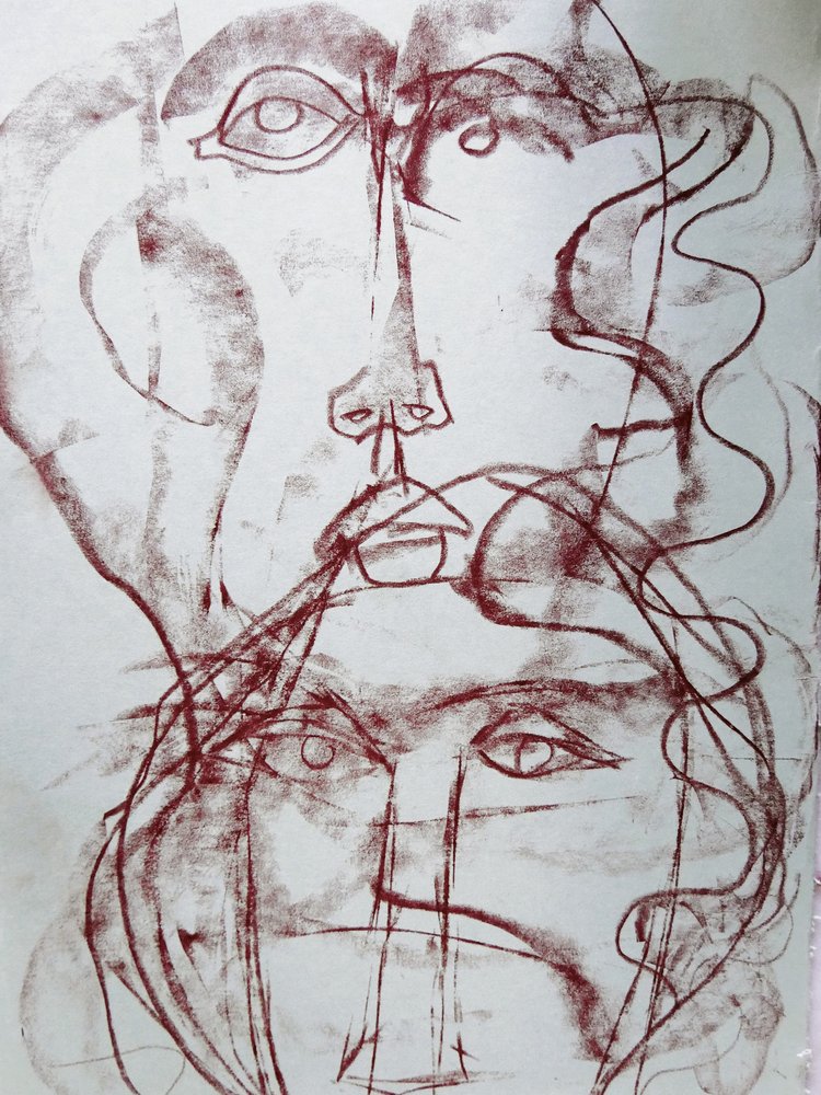 Expressieve kubistische gezichten door Doris Schmitz