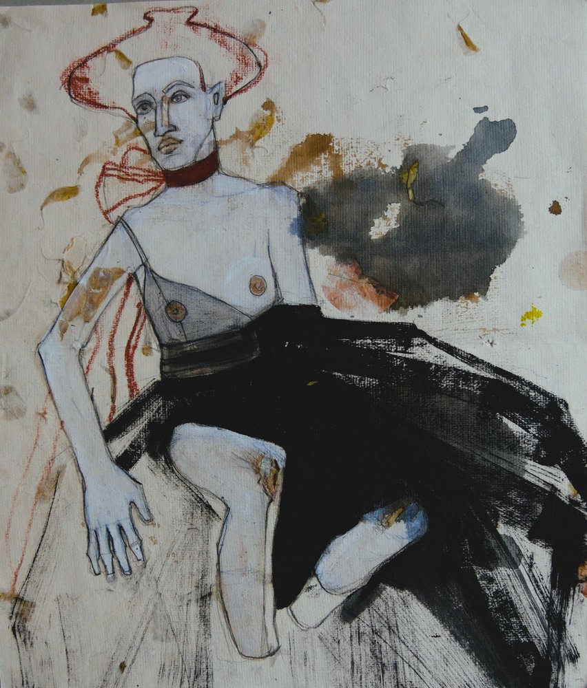 Expressieve figuur met hoed door Doris Schmitz