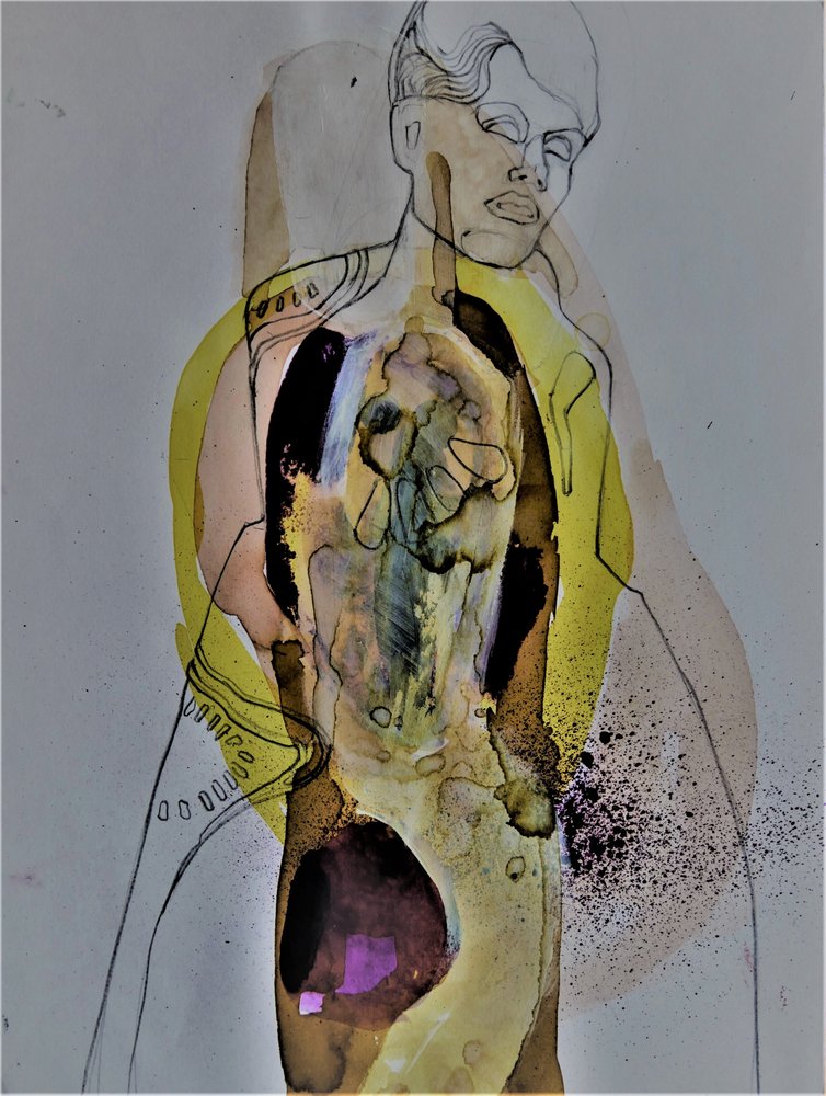 Gouden abstracte figuur door Doris Schmitz
