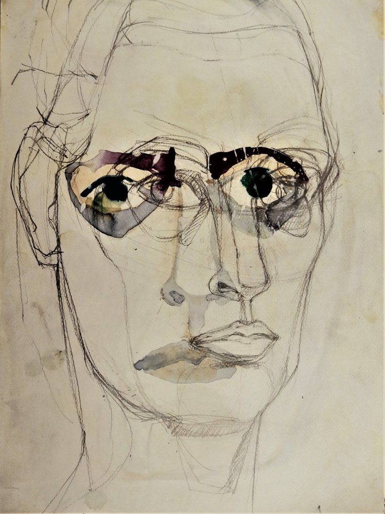 Portret met intense blik door Doris Schmitz