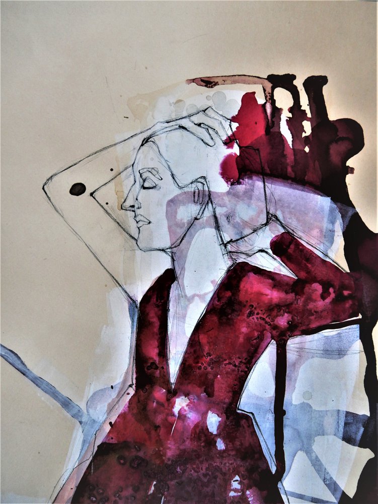 Dame in het rood door Doris Schmitz