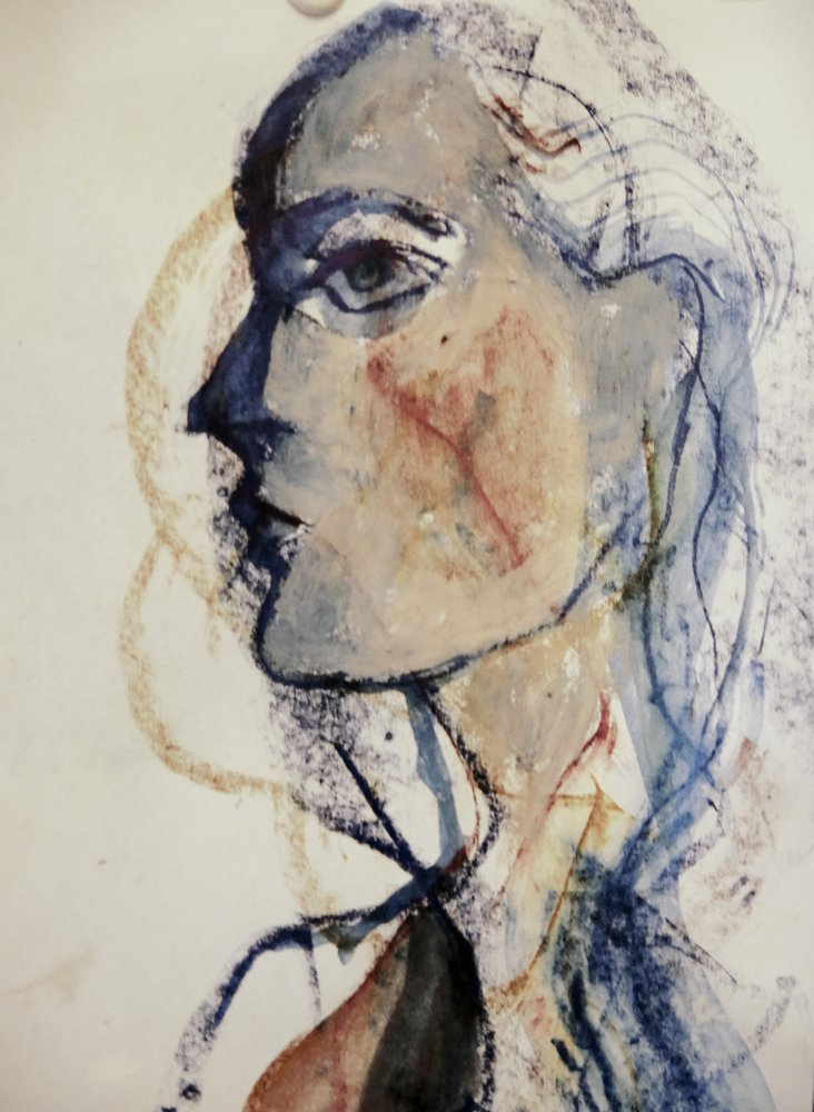  peinzende abstracte vrouw door Doris Schmitz