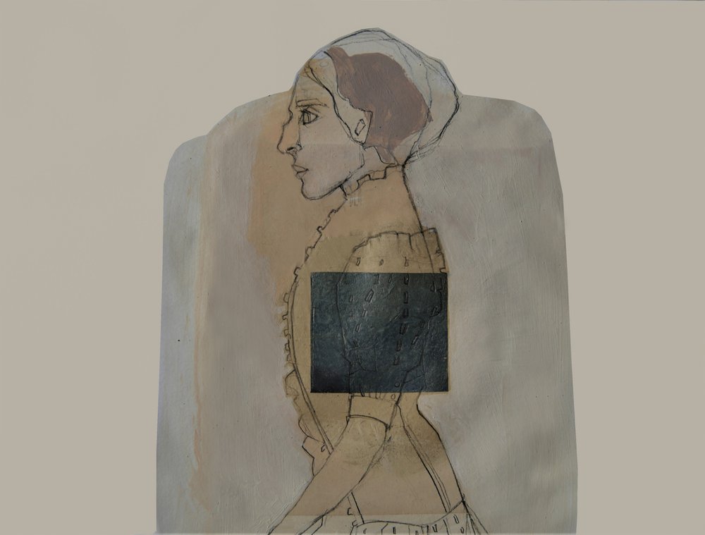 Profiel van een peinzende vrouw door Doris Schmitz