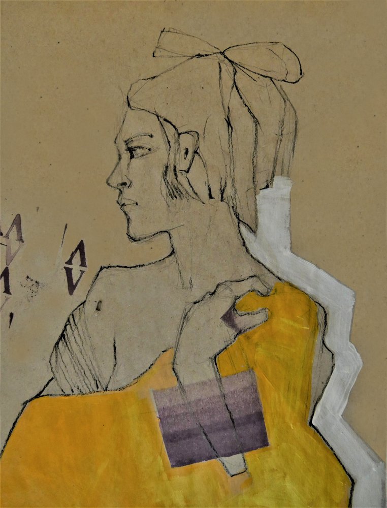 Mijmerend geel portret door Doris Schmitz