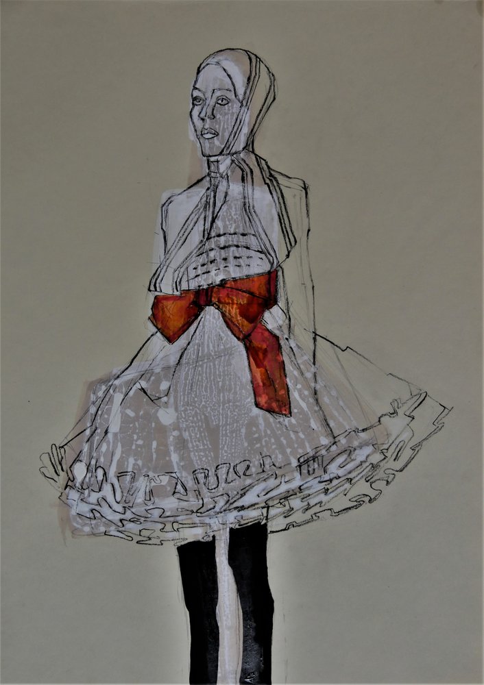 Modetekeningen van Red Bow door Doris Schmitz