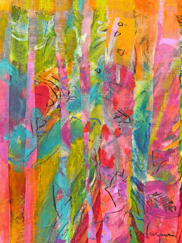 Kleurrijk gestreept abstract door Dorothy Fagan