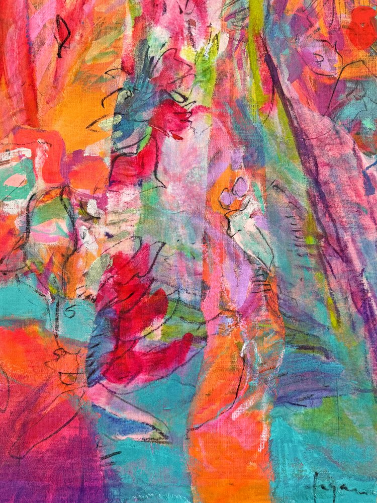 Levendige abstracte bloemen door Dorothy Fagan