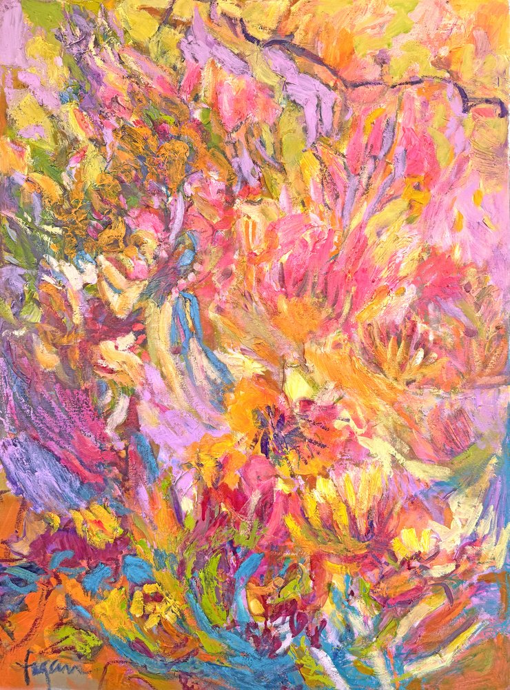 Levendige abstracte bloemen door Dorothy Fagan