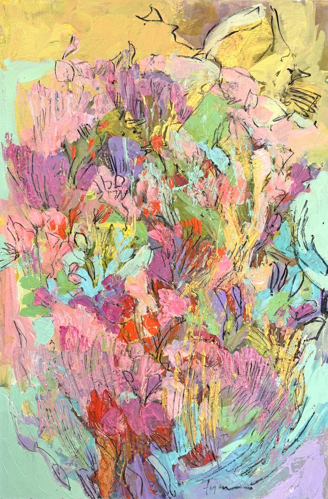 Kleurrijke bloemen in de tuin door Dorothy Fagan