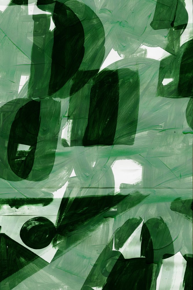 Dynamische groene vormen door Edward Selkirk