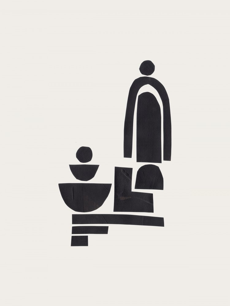 Gestapelde abstracte figuren door Ejaaz Haniff