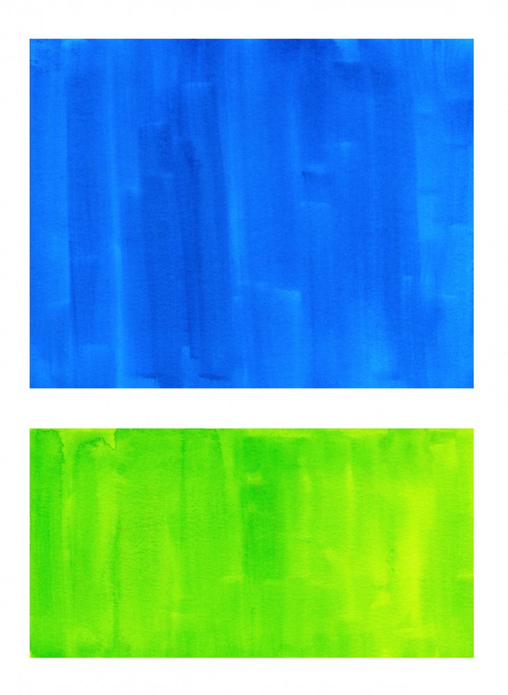 Blauwgroene abstracte kunstwerken door Ejaaz Haniff