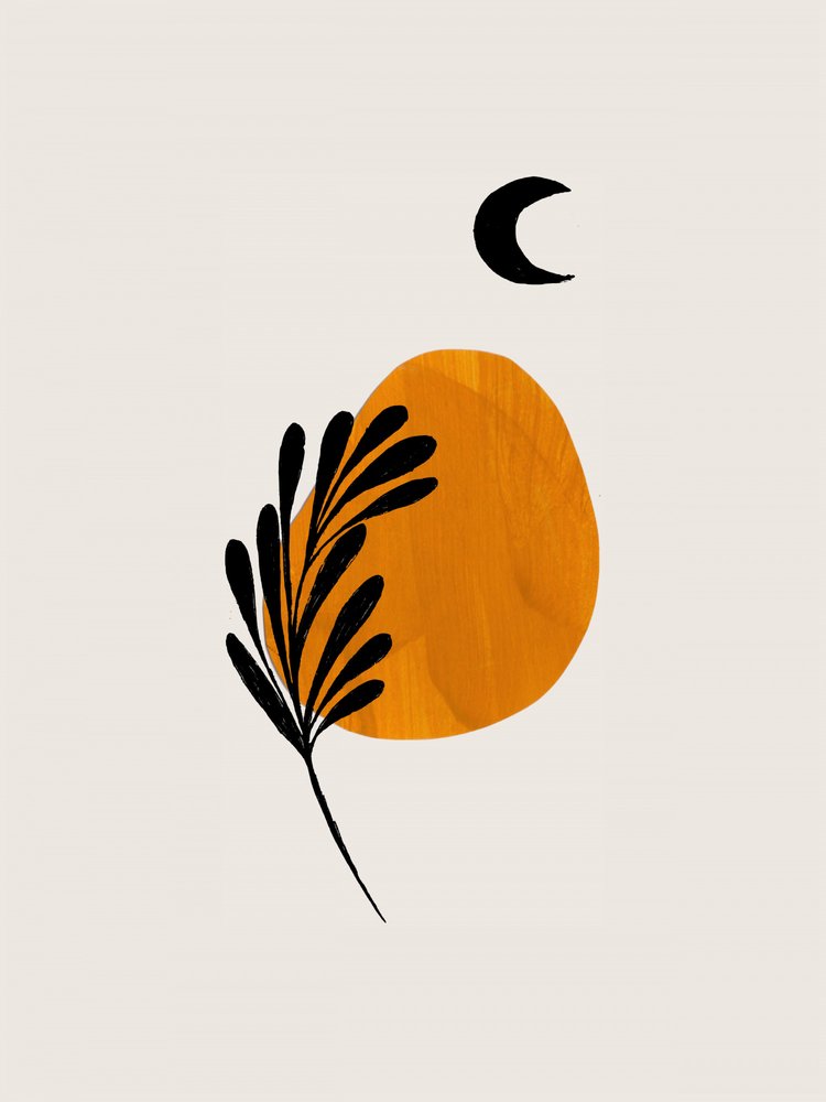 Boho Moon Leaf door Ejaaz Haniff