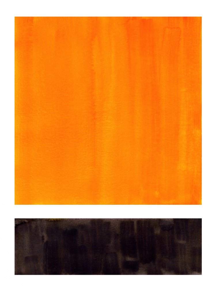 Opvallend oranje en zwart, abstract door Ejaaz Haniff