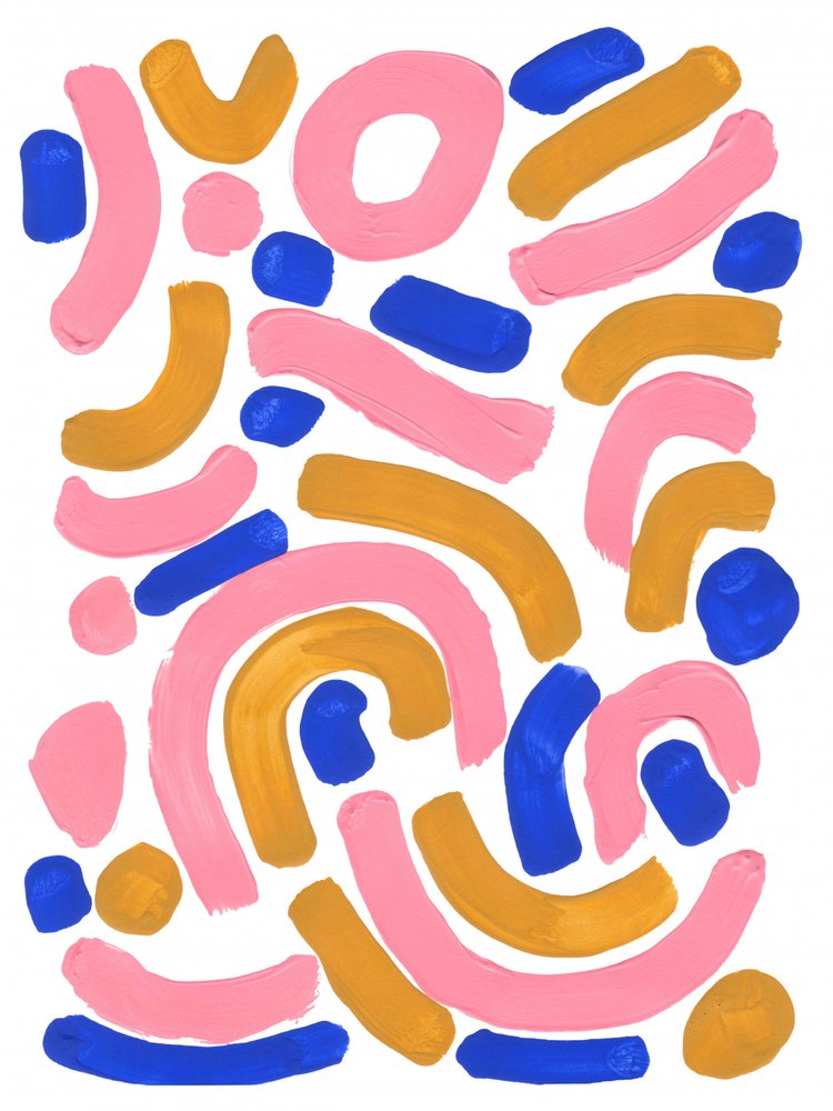 Kleurrijke abstracte vormen door Ejaaz Haniff
