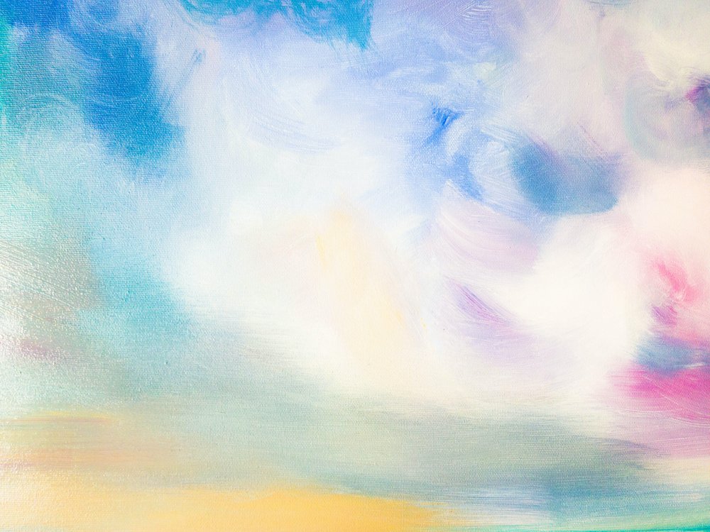 Dromerig, abstract in pasteltinten door Ejaaz Haniff