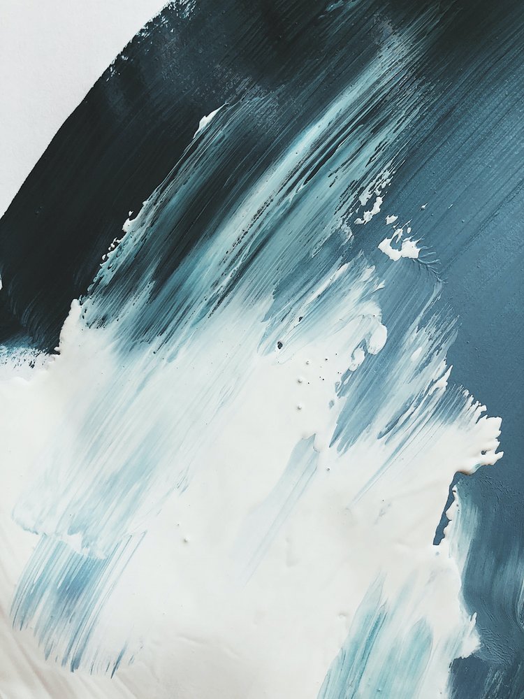 Stromend blauw – abstract door Ejaaz Haniff