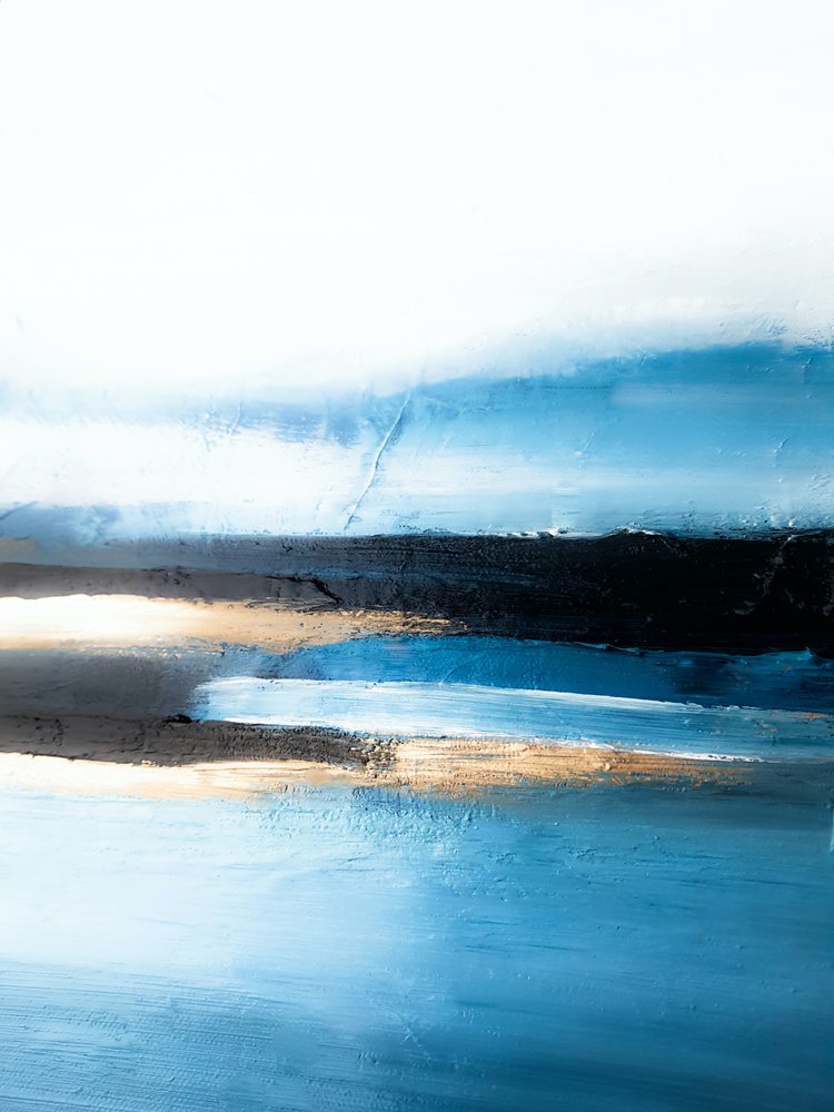 Goudblauw Abstract door Ejaaz Haniff