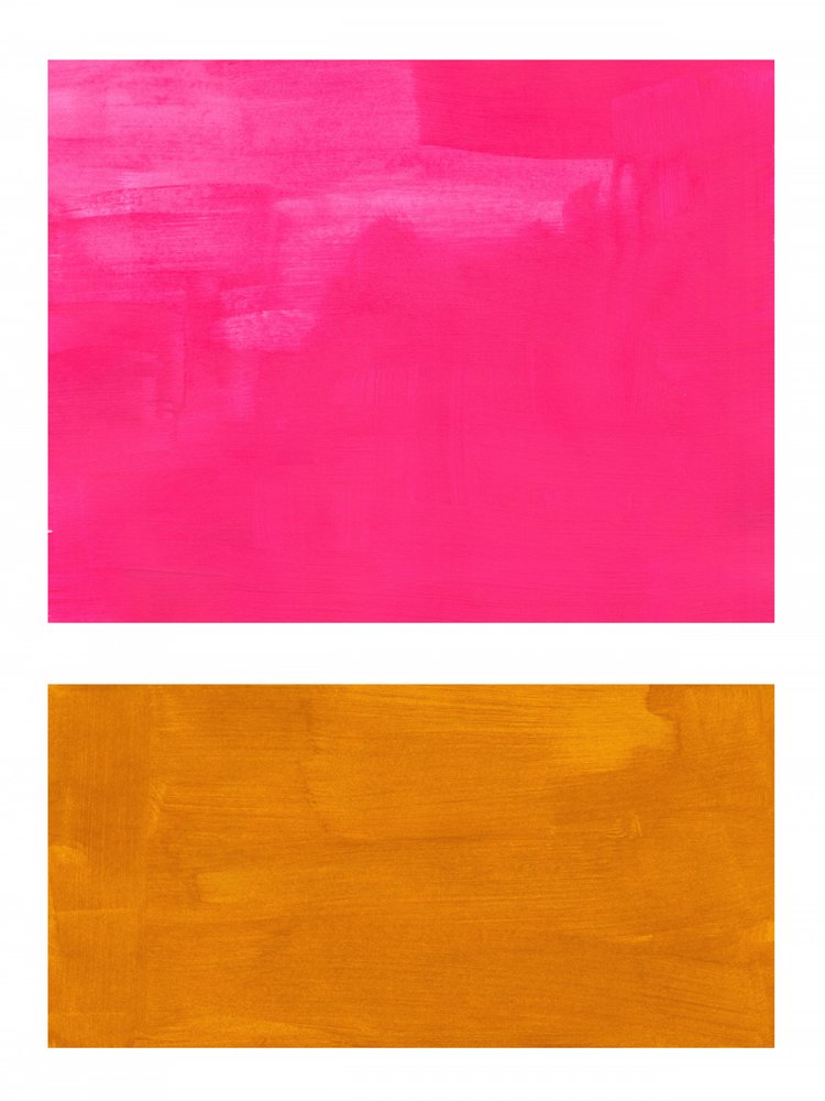Felroze en goud: abstract door Ejaaz Haniff