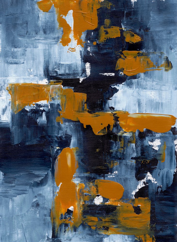 Indigo Orange Abstract door Ejaaz Haniff