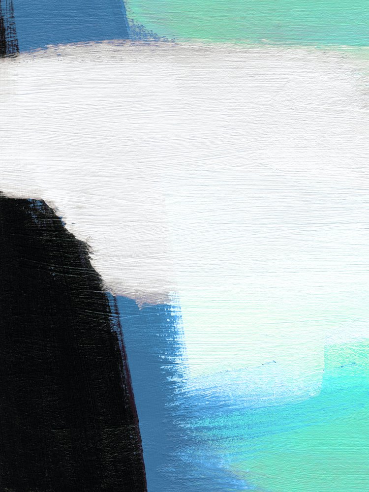 Modern blauwgroen abstract door Ejaaz Haniff