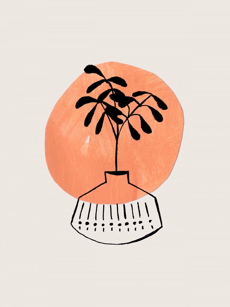 Modern botanisch stilleven door Ejaaz Haniff