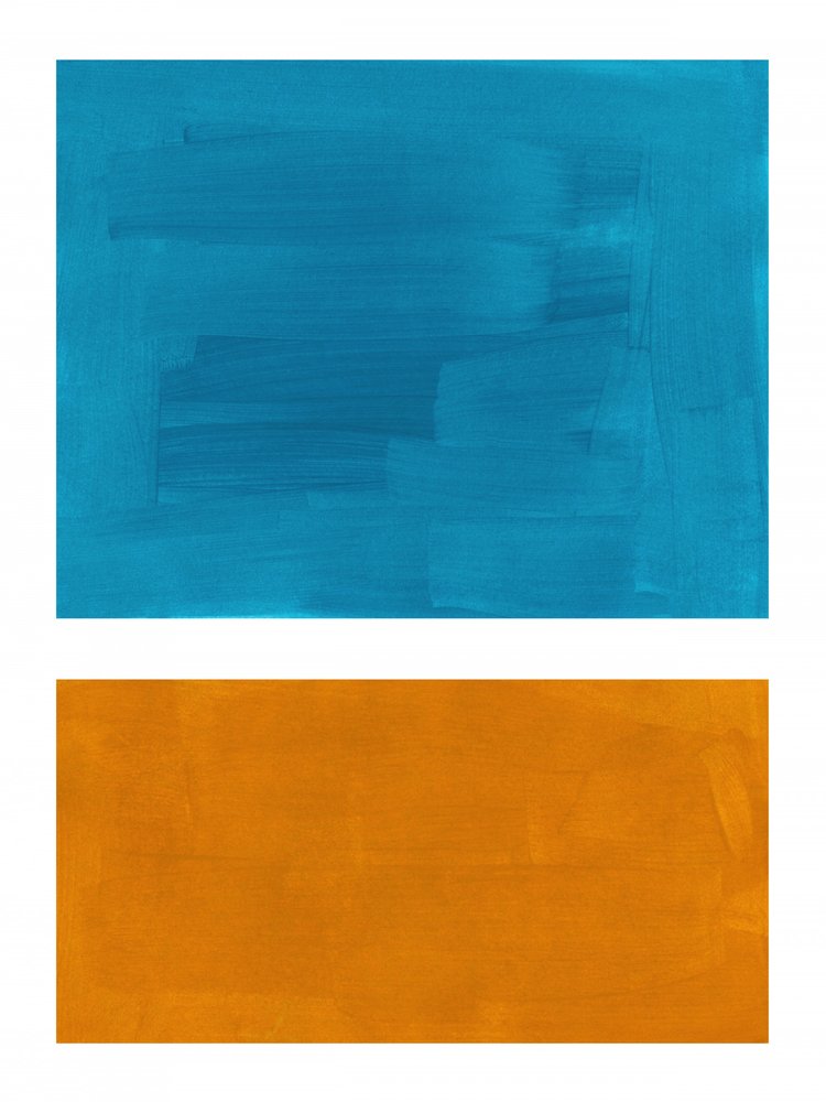 Teal-oranje abstract door Ejaaz Haniff