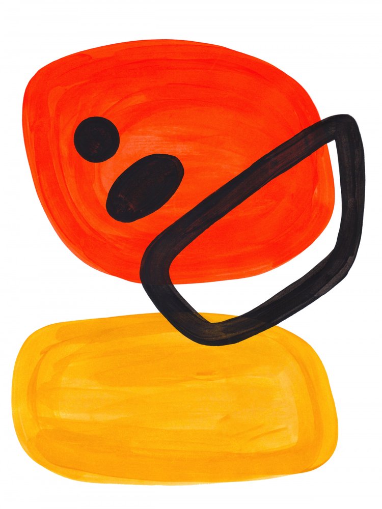 Levendige abstracte vormen door Ejaaz Haniff