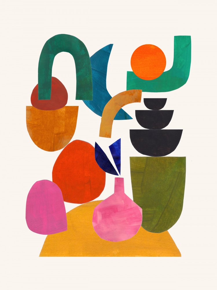 Levendige abstracte vormen door Ejaaz Haniff