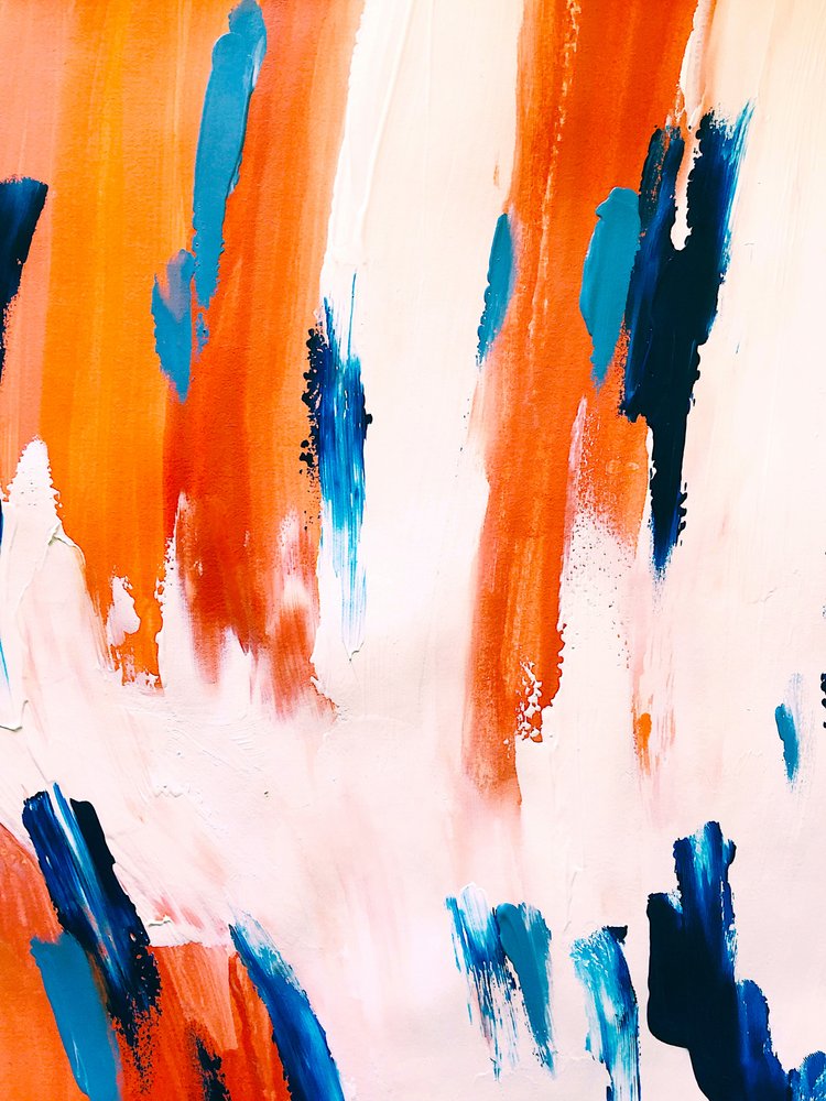 Levendige abstracte penseelstreken door Ejaaz Haniff