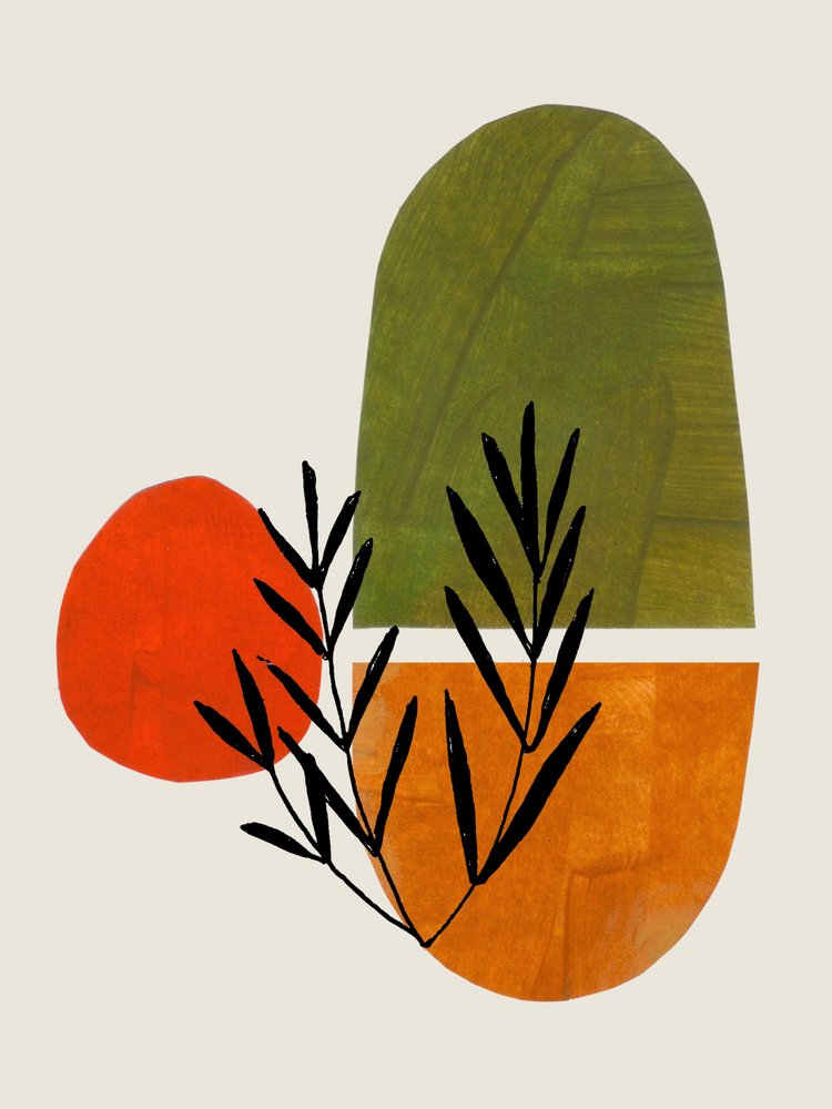 Levendig botanisch abstract door Ejaaz Haniff